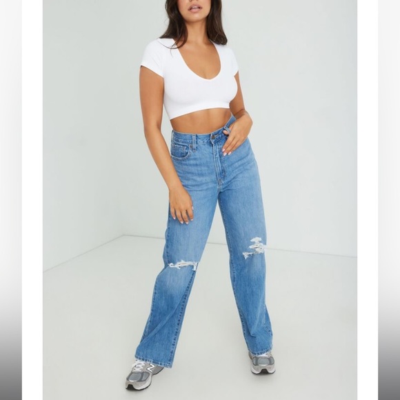 💙NWT: LEVI'S - High Waisted Straight Ripped Jean - Size 31 - Picture 4 of 14